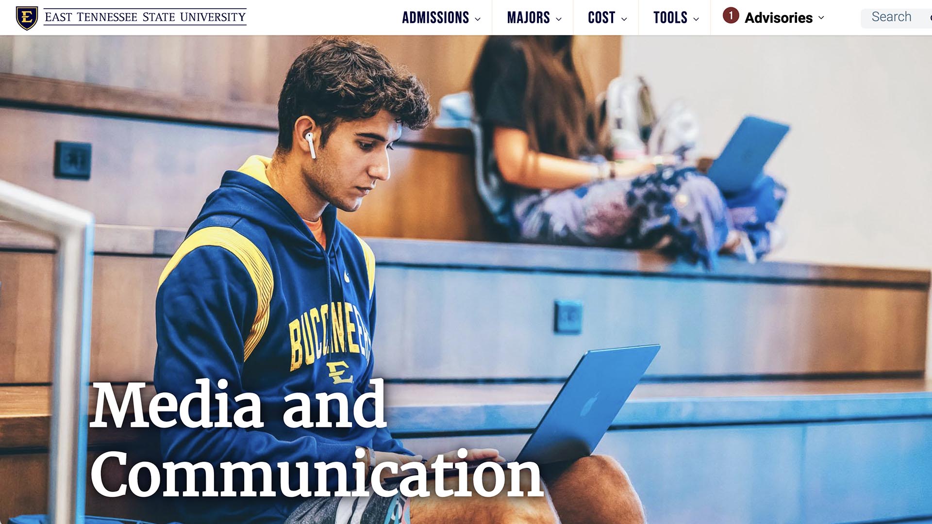 ETSU Media and Communication dept. website page.