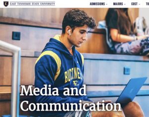 ETSU Media and Communication dept. website page.